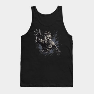 Nightmare Grasp: Terrifying Zombie Hand T-Shirt Design Tank Top